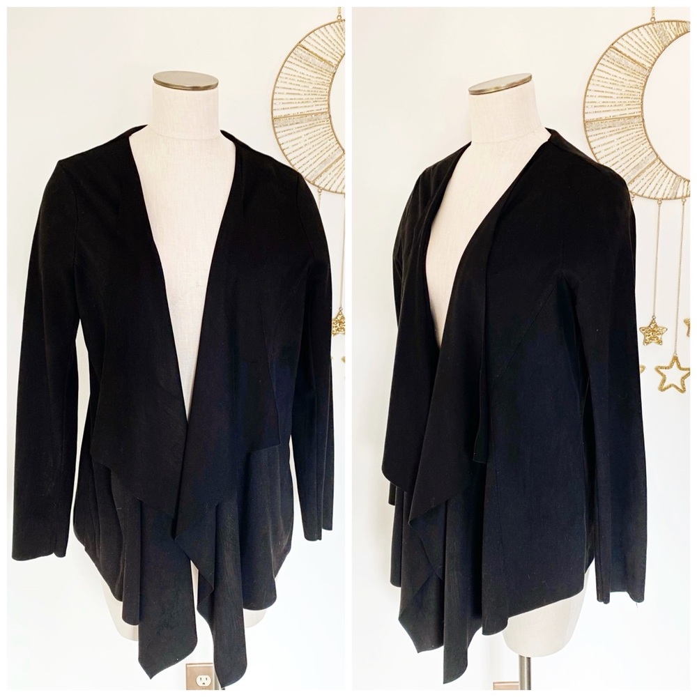 Tiffosi Faux Suede Cardigan Black Size Large